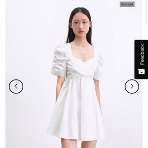 Standard Sleeve U Neck A-Line White Dress